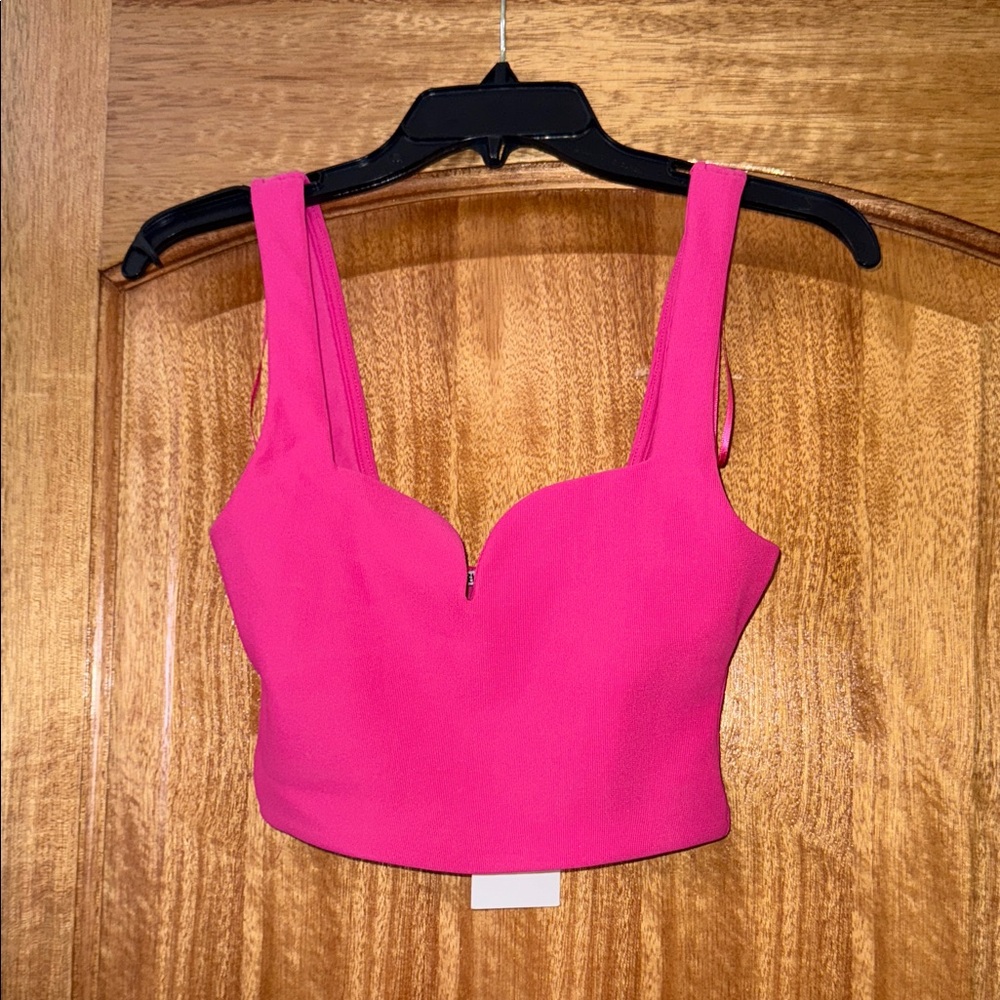 Zara Fuchsia V-Neck Top size S